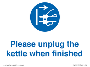 Please unplug the kettle when finished